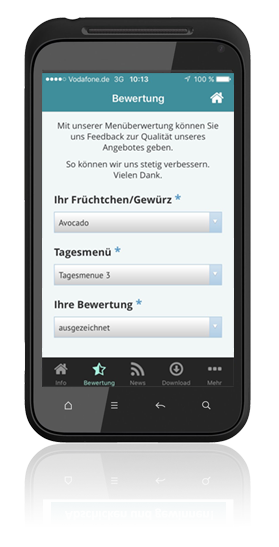 Die Onlineberwertung auf einem Smartphone