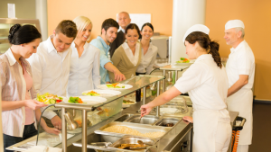 Mittagessen im Betriebsrestaurant